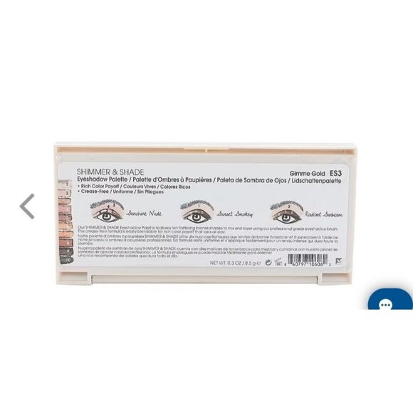 Flower Shimmer and Shade Eye Shadow Pallet ES3 Gimmie Gold NWB $39 - Picture 2 of 3